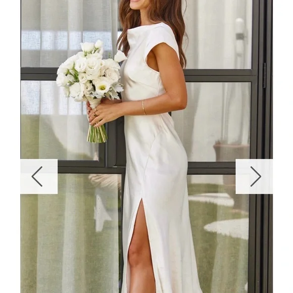 NWT Billy J White Sheath Midi Dress with Bateau Neckline - Picture 5 of 7